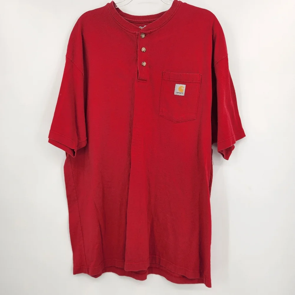 Carhartt Mens T-shirt Lot Size XL Long Short Sleeve Henley Pocket 3 Tees - Picture 6 of 14